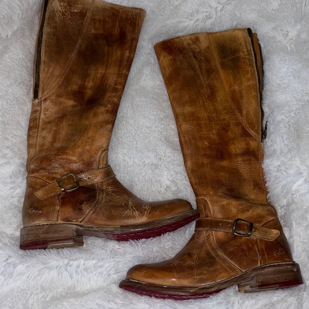 Bed Stu Tan Leather Heeled Boots